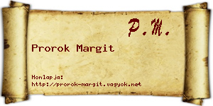 Prorok Margit névjegykártya